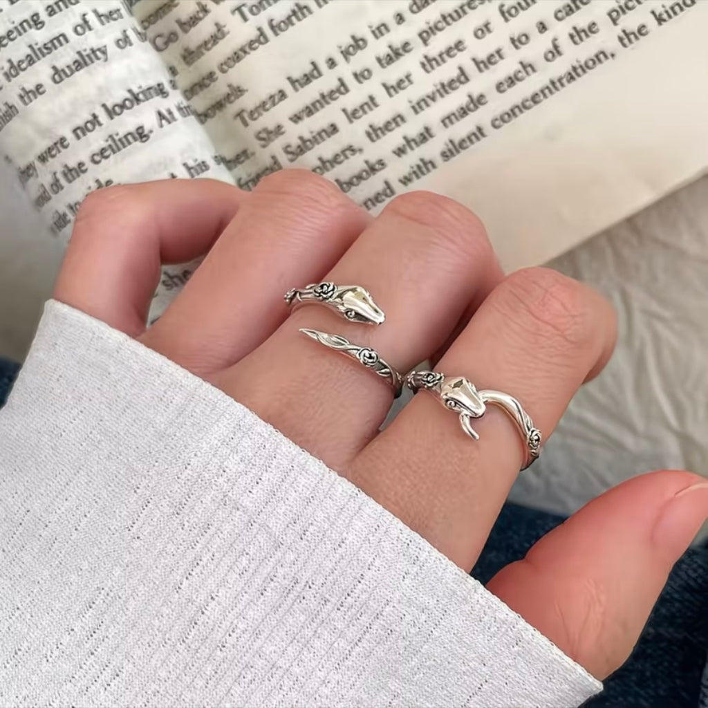 Snake‑Shaped  Rose Ring