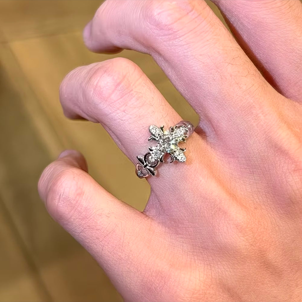 Vintage Cross Iris Zircon Ring