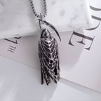 French Dark‑Aesthetic Silver Grim Reaper Scythe Necklace
