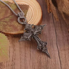 Vintage Gothic Nail-Cross Skull Pendant Necklace