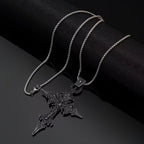 Vintage Gothic Nail-Cross Skull Pendant Necklace