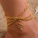 Snake Pendant Unique Anklet