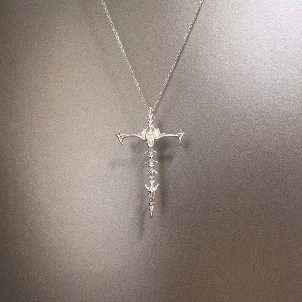 Skeleton Cross Pendant Necklace