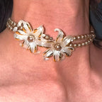 Iris Flower Pearl Necklace