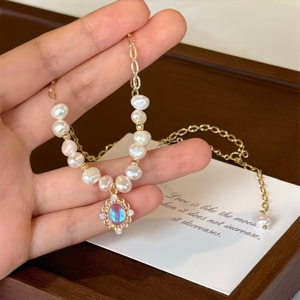 White Moonlight Pearl Necklace