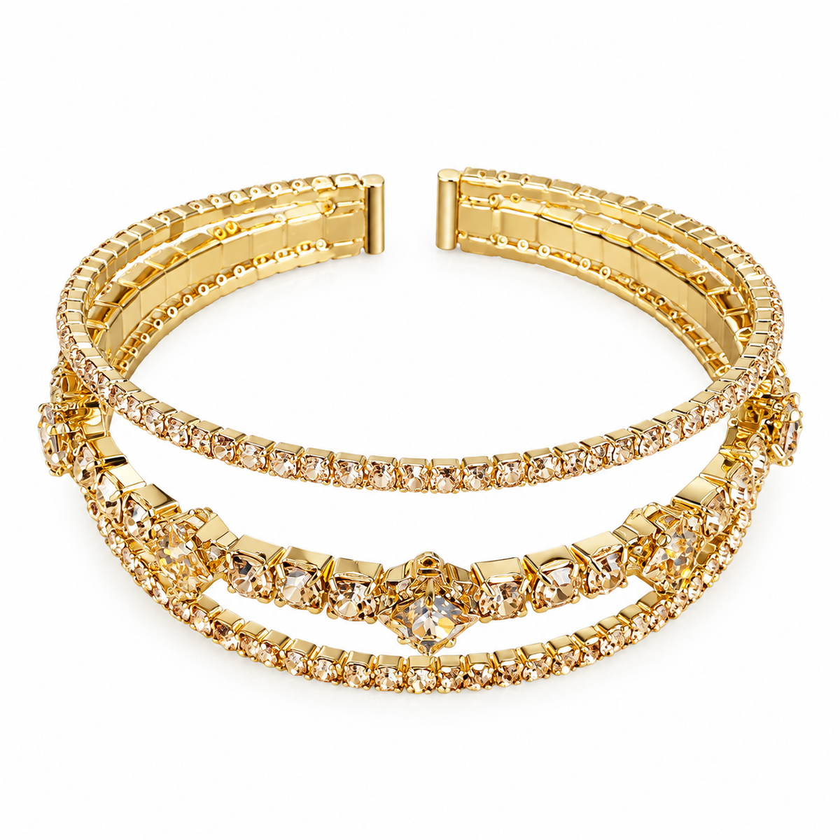Vintage Golden "Morgath" Triple-Layer Bangle