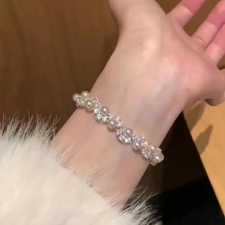 Sparkling Faux‑Pearl Bracelet