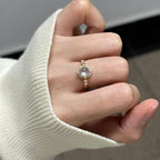 Moonlight Cat‑Eye Oval Cabochon Ring