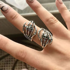 Original‑Design Wavy Silver‑Tone Heavy‑Duty Open Ring