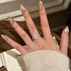 Spinning Ballet Sparkling Pigeon‑Egg Cubic‑Zirconia Open Ring