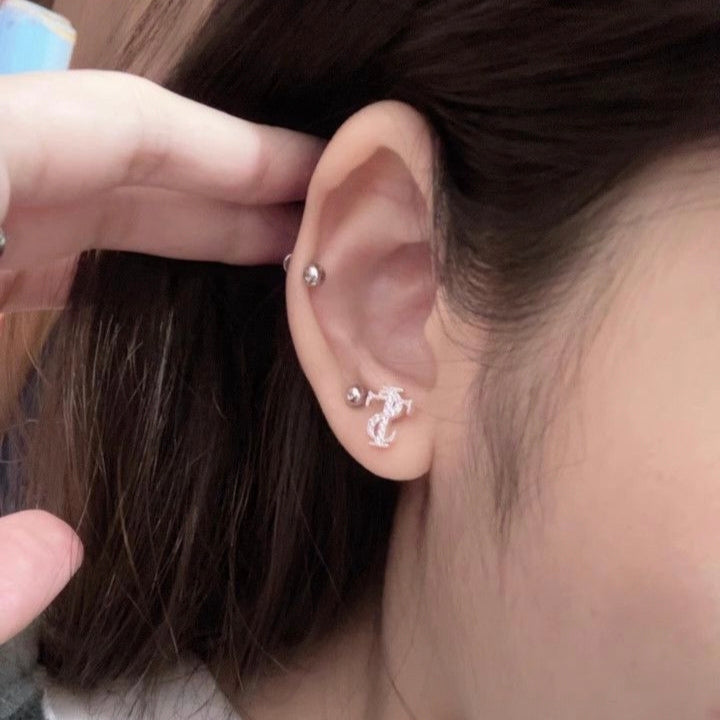 Hip-Hop Sparkling Cubic-Zirconia Earrings