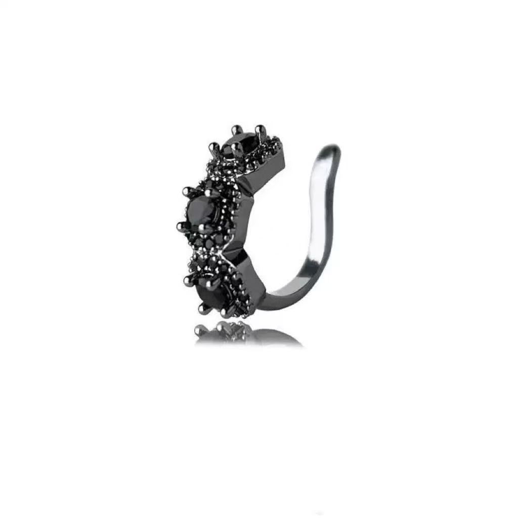 Baguette‑Cut Sparkling Non‑Pierced Ear Cuff