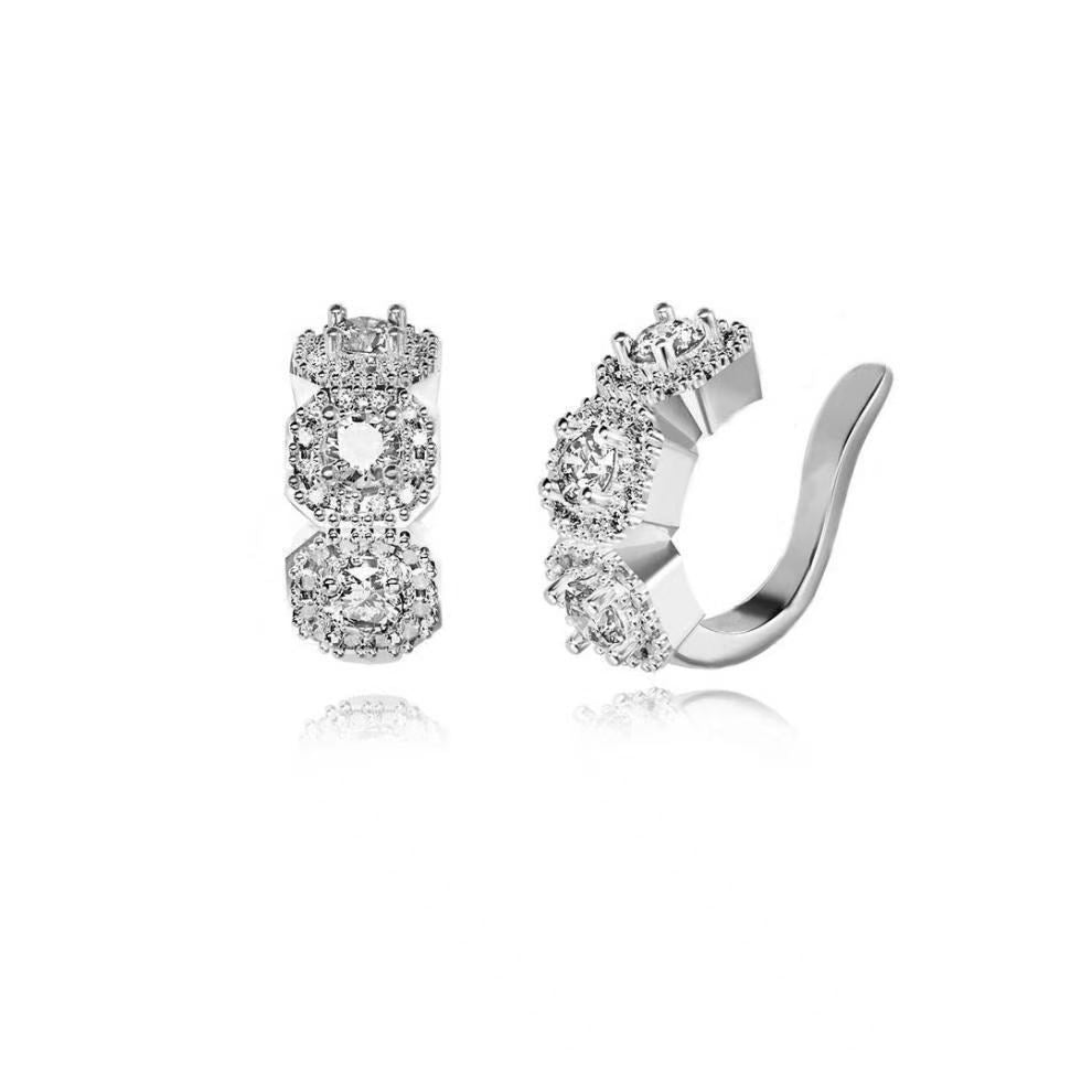 Baguette‑Cut Sparkling Non‑Pierced Ear Cuff