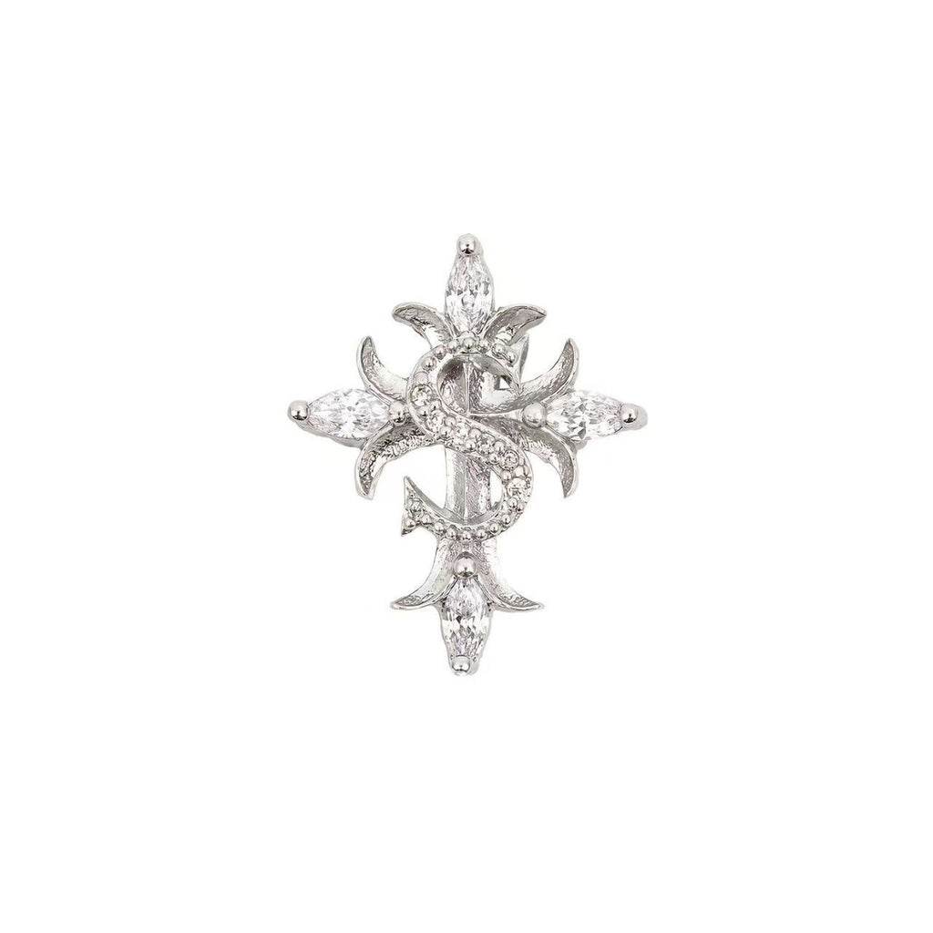Baroque Cross Star Stud Earrings