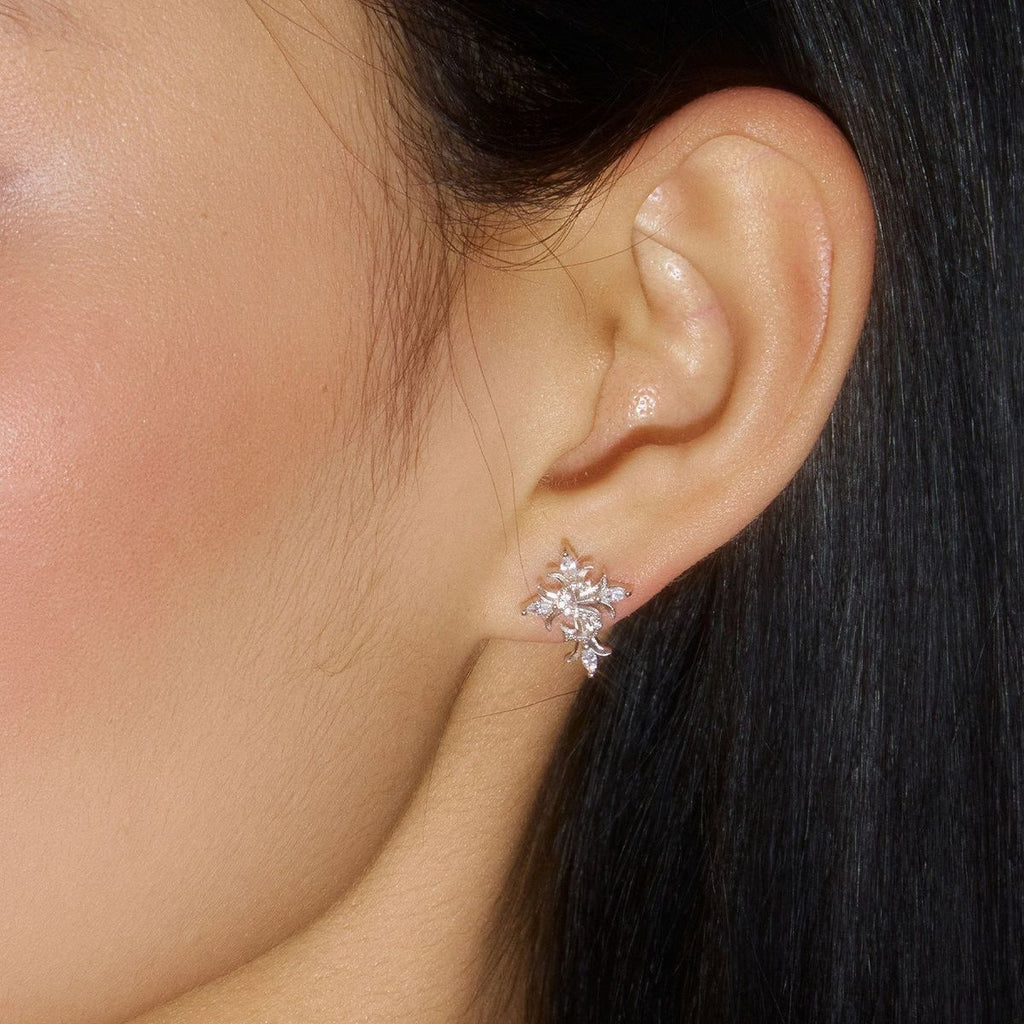 Baroque Cross Star Stud Earrings