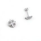 Small Iris‑Cross Vintage Stud Earrings