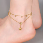 Sun, Moon, and Starry Sky Double-Layer Anklet