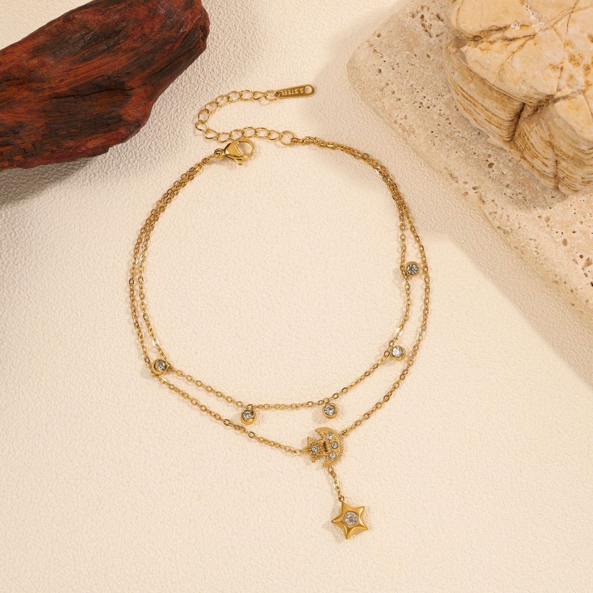 Sun, Moon, and Starry Sky Double-Layer Anklet