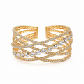Vintage Sparkly Multi-Layer Crisscross CZ Bangle