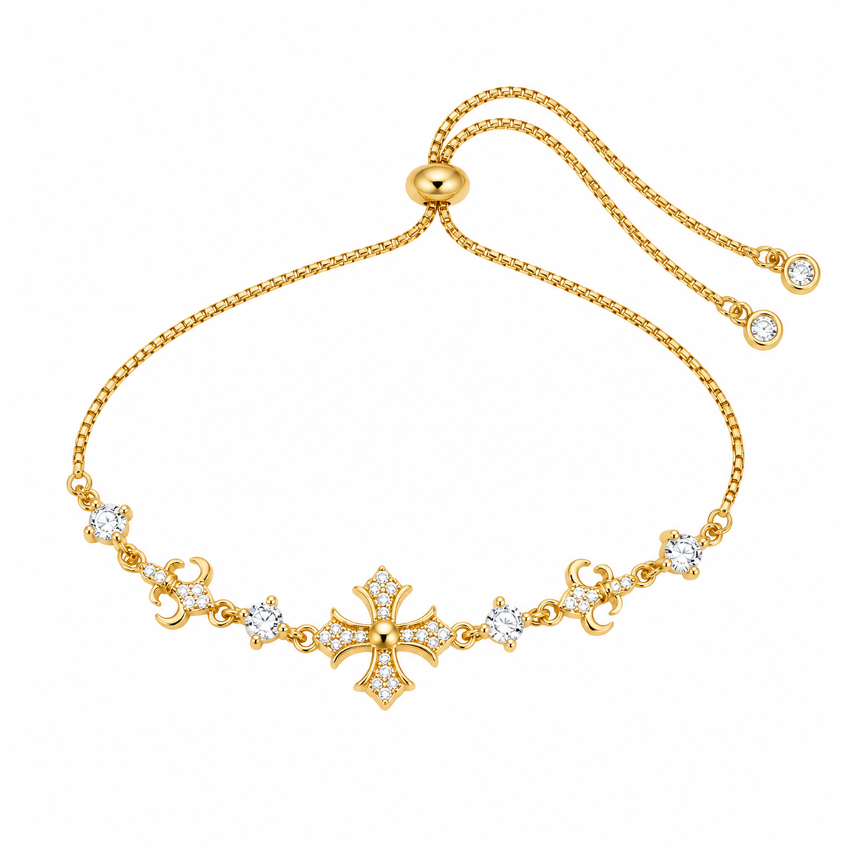 Sparkling Crystal Iris Cross Bracelet