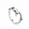 Snake‑Shaped  Rose Ring