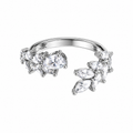Dual‑Branch Wheat‑Ear Cubic‑Zirconia Ring