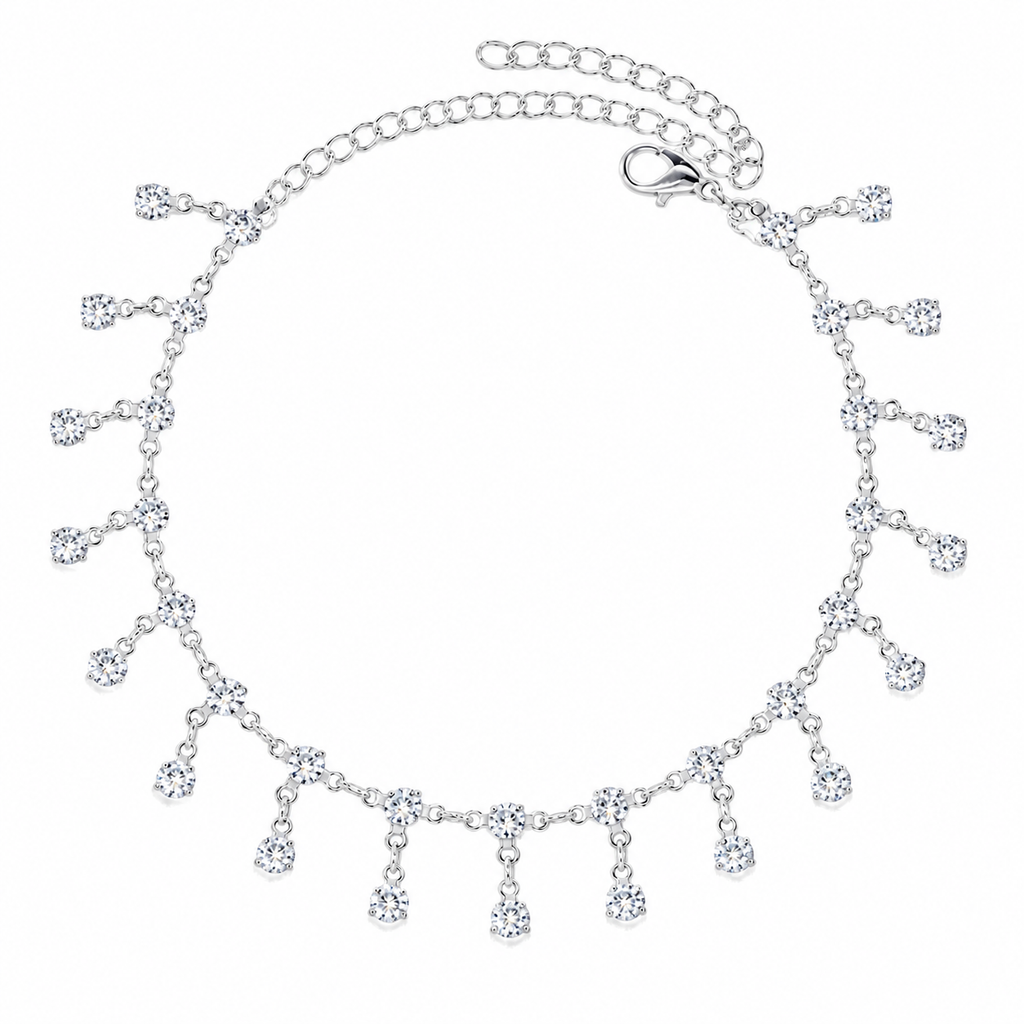 Rhinestone Tassel Anklet