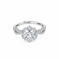 Spinning Ballet Sparkling Pigeon‑Egg Cubic‑Zirconia Open Ring