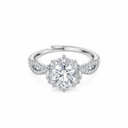 Spinning Ballet Sparkling Pigeon‑Egg Cubic‑Zirconia Open Ring