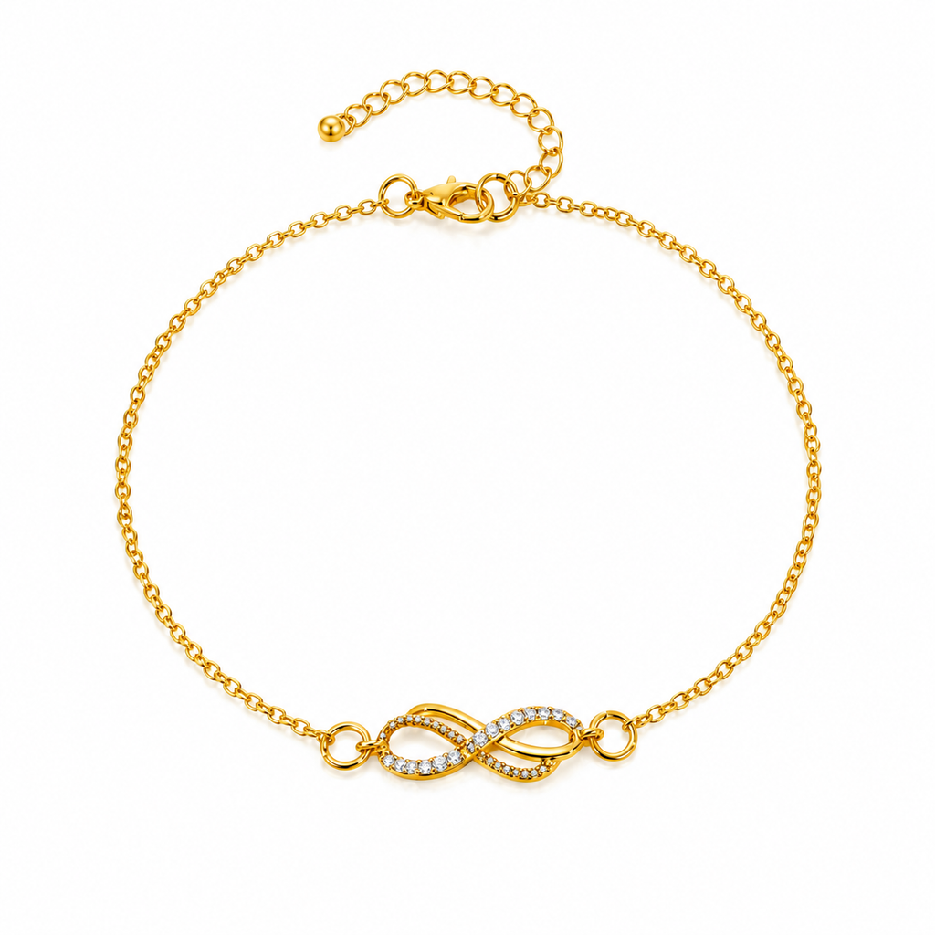 Double Figure‑8 Design Anklet
