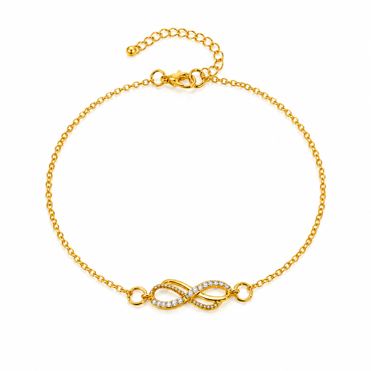 Double Figure‑8 Design Anklet