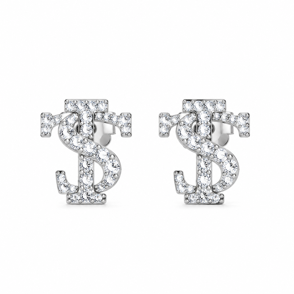 Hip-Hop Sparkling Cubic-Zirconia Earrings