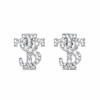 Hip-Hop Sparkling Cubic-Zirconia Earrings