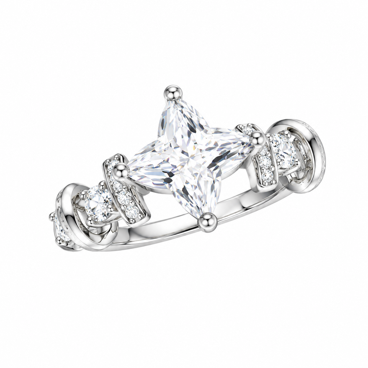 Vintage Sparkling Starburst Telephone-Wire Ring