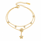 Sun, Moon, and Starry Sky Double-Layer Anklet