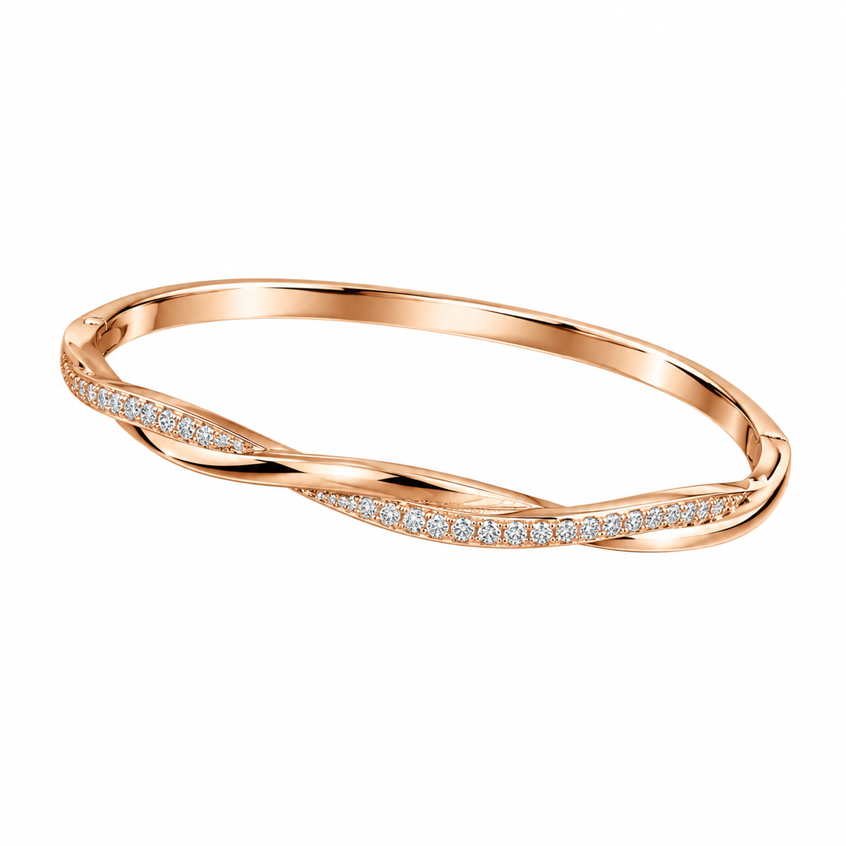 Micro Paved CZ Mobius Twist Bangle