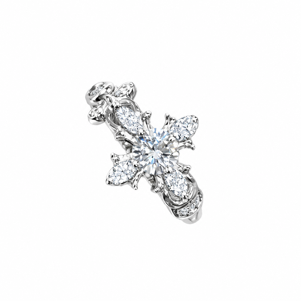 Vintage Cross Iris Zircon Ring