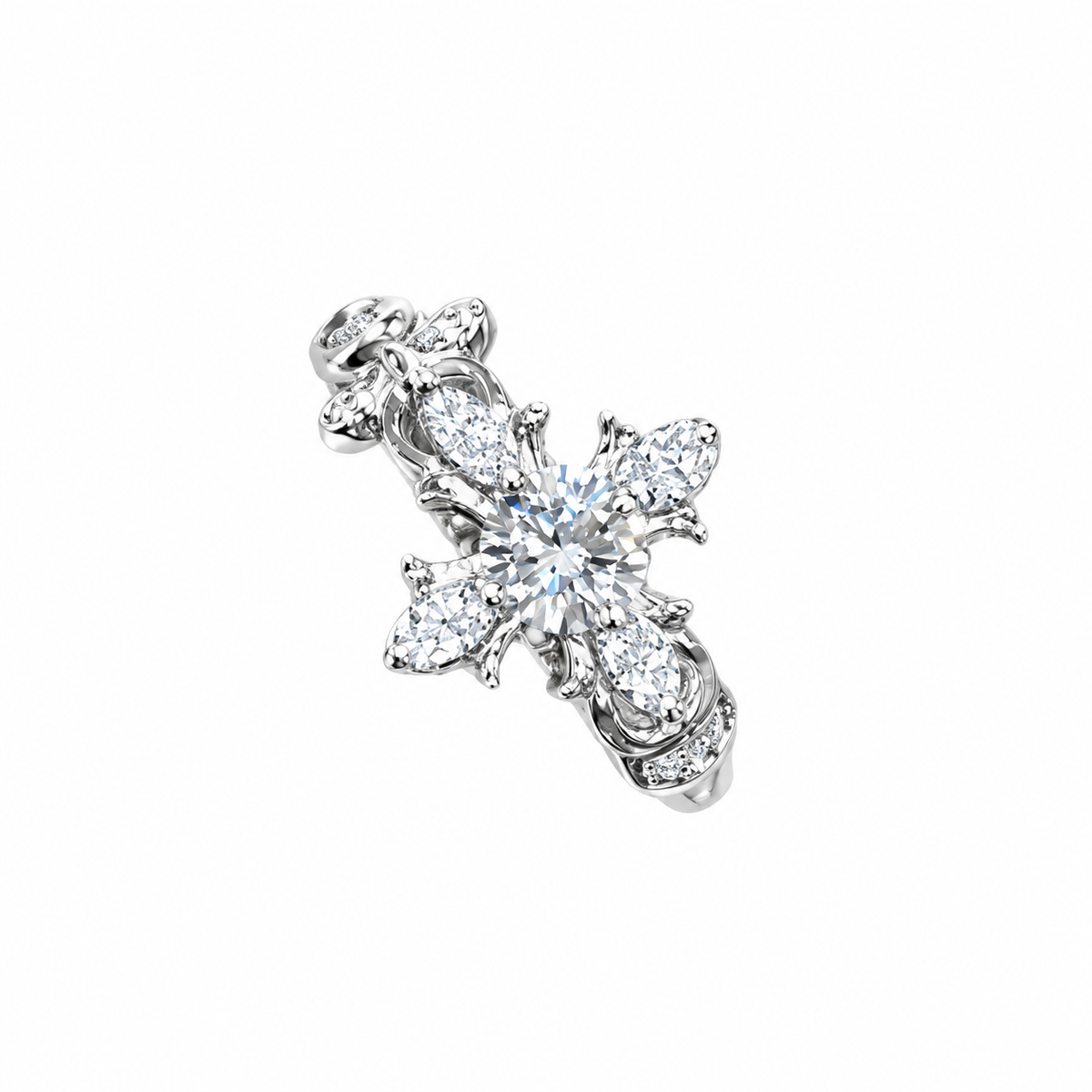 Vintage Cross Iris Zircon Ring