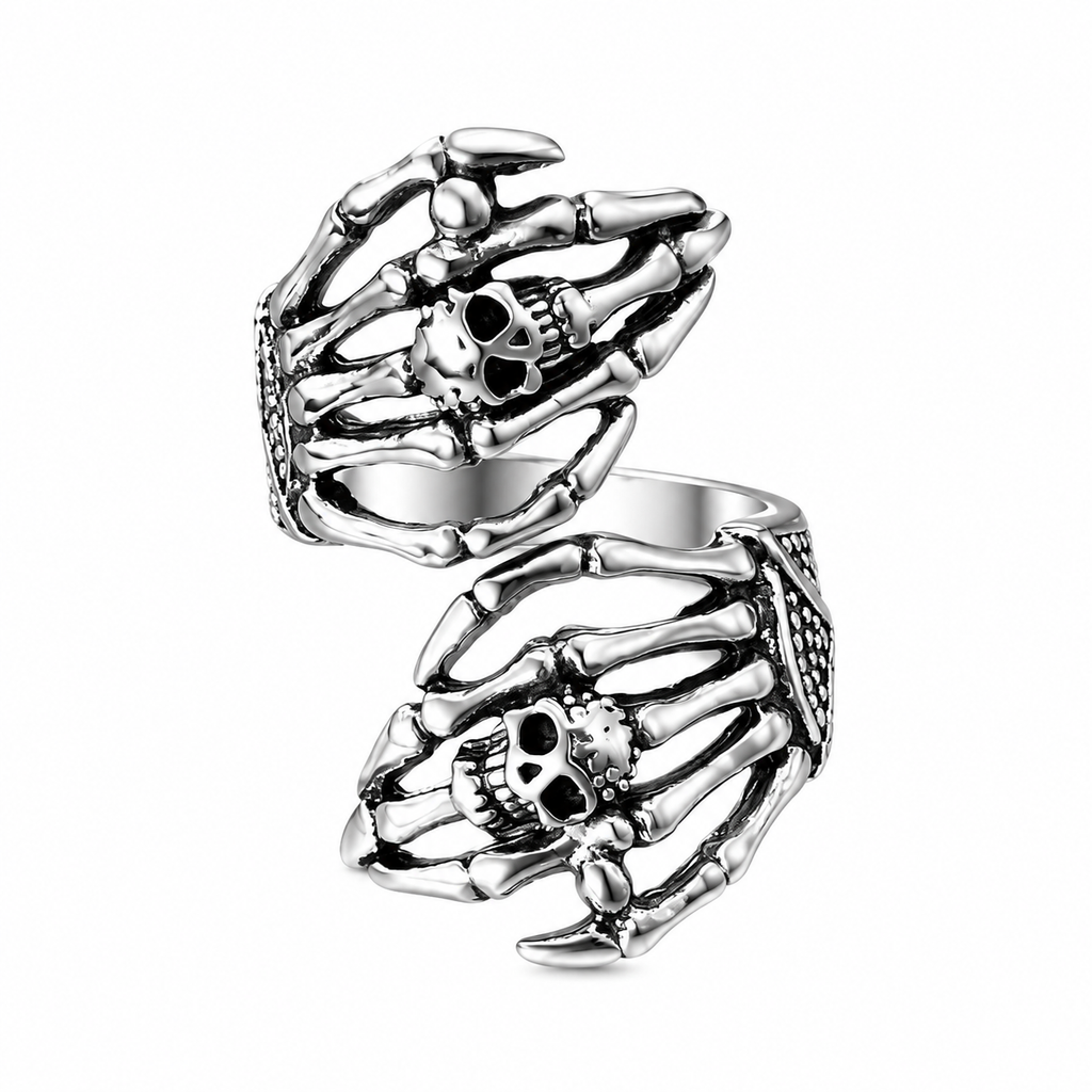 Original‑Design Wavy Silver‑Tone Heavy‑Duty Open Ring