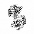 Original‑Design Wavy Silver‑Tone Heavy‑Duty Open Ring