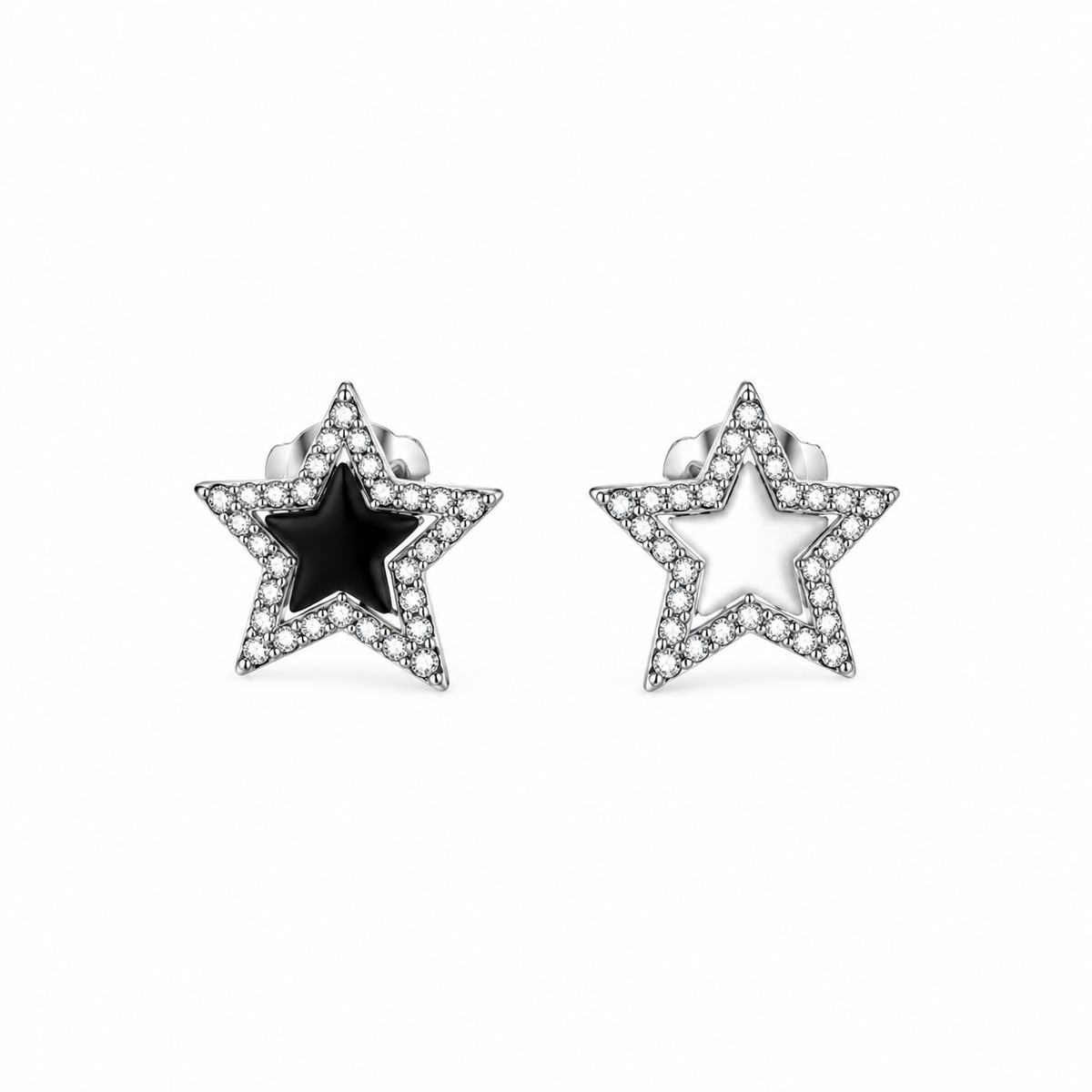 Star‑Shaped Sparkling Stud Earrings