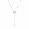 Silver Long Firework Pearl Necklace