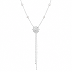 Silver Long Firework Pearl Necklace