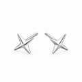 925 Silver Four-Pointed Star Stud Earrings