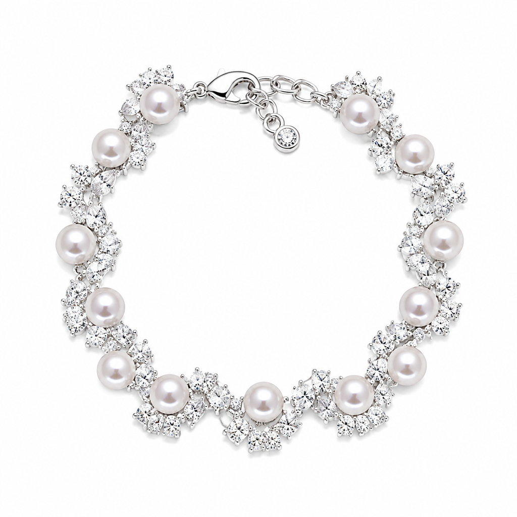 Sparkling Faux‑Pearl Bracelet