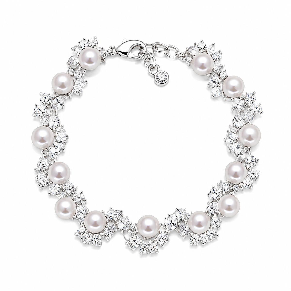Sparkling Faux‑Pearl Bracelet