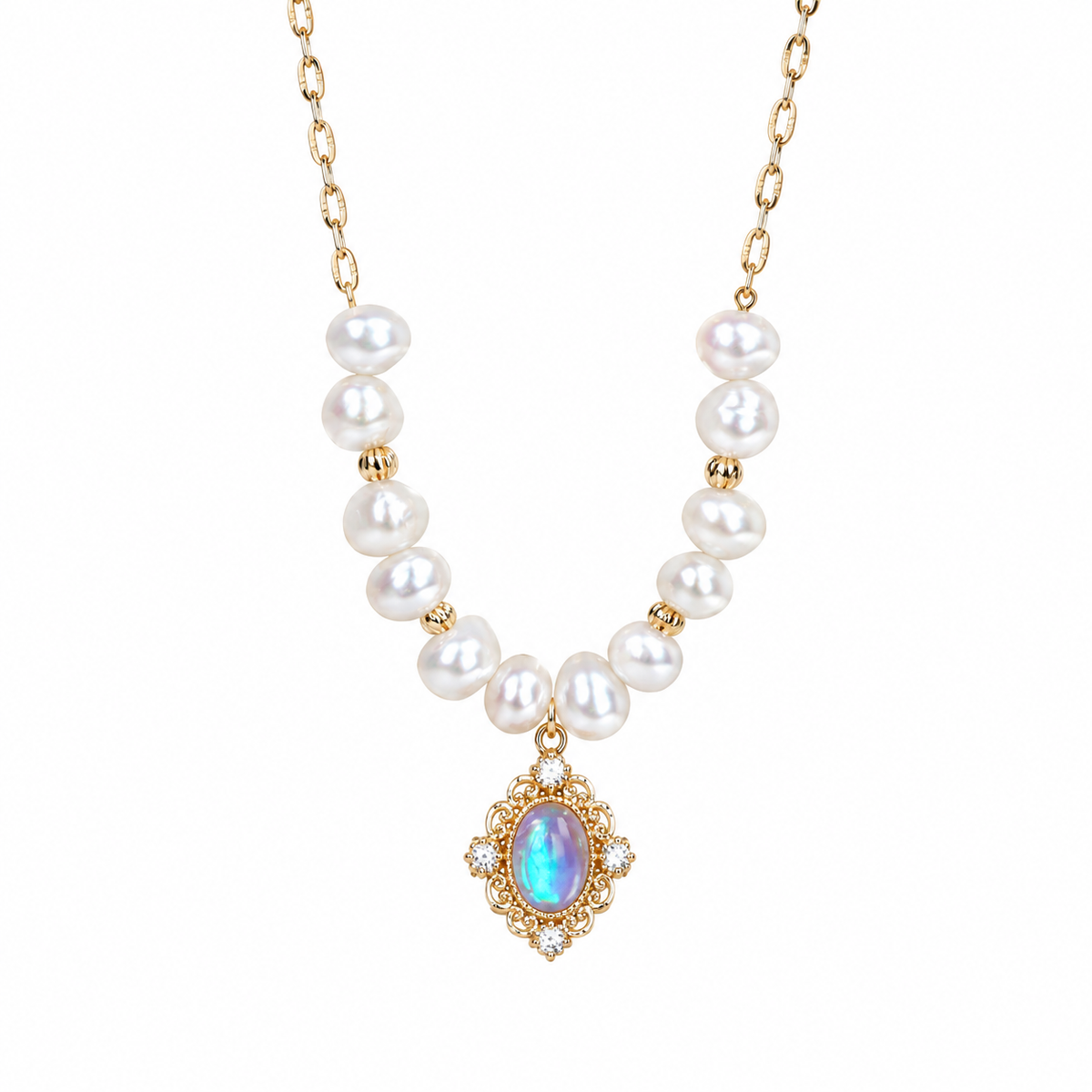 White Moonlight Pearl Necklace